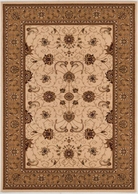 Tapis persan traditionnel beige majestueux