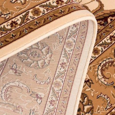 Alfombra persa tradicional de interior en color crema y beige