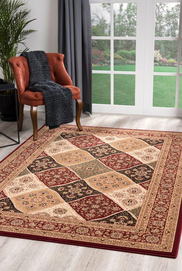 Majestic Collection Traditional Oriental Area Rug and Runner, Red
