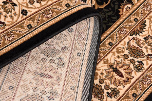 Parisa Persian Medallion Traditional Black and Beige Indoor Rug