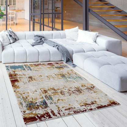 Tapis beige contemporain abstrait Vogue
