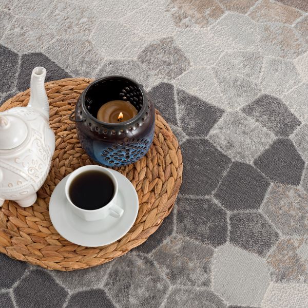 Havana Geometric Contemporary Grey Rug