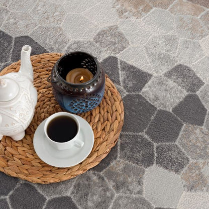 Havana Geometric Contemporary Grey Rug