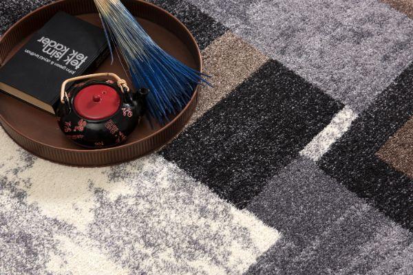 Nova Collection Modern Geometric Area Rug and Runner - Brown