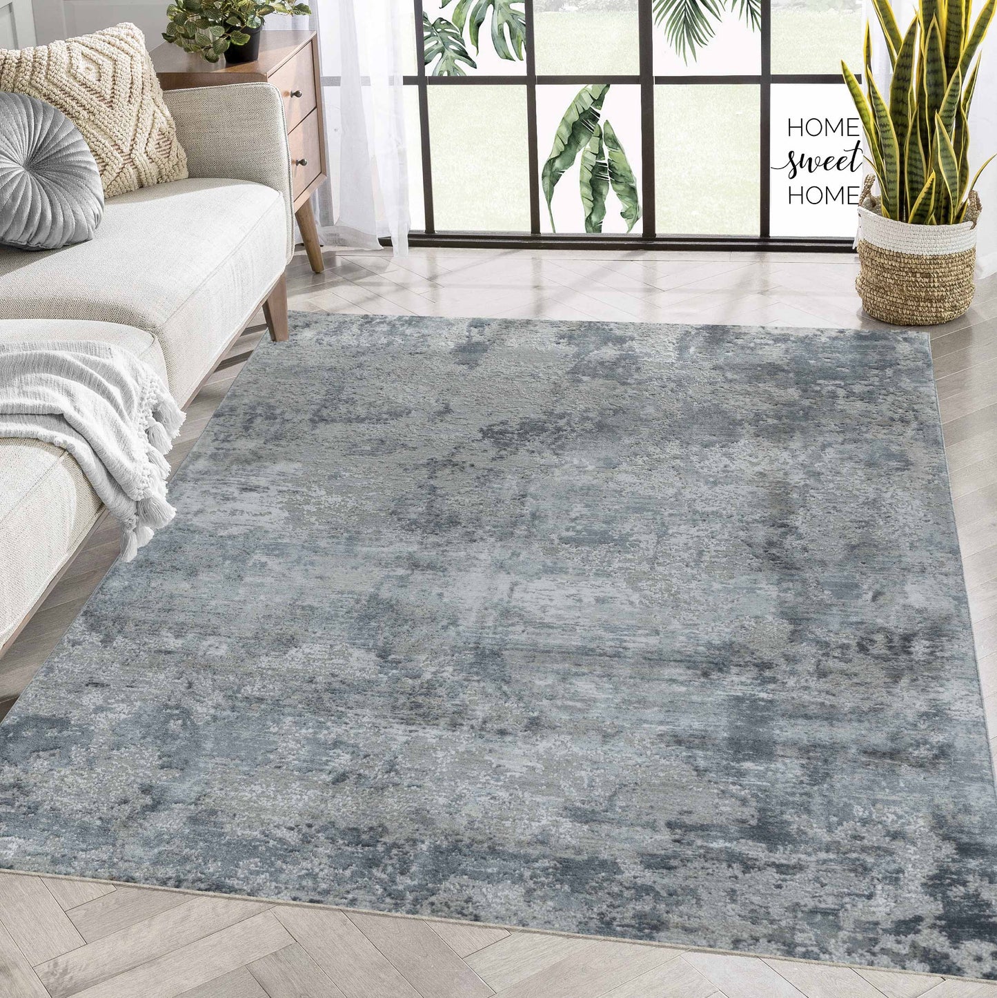 Melo Abstract Blue Rug