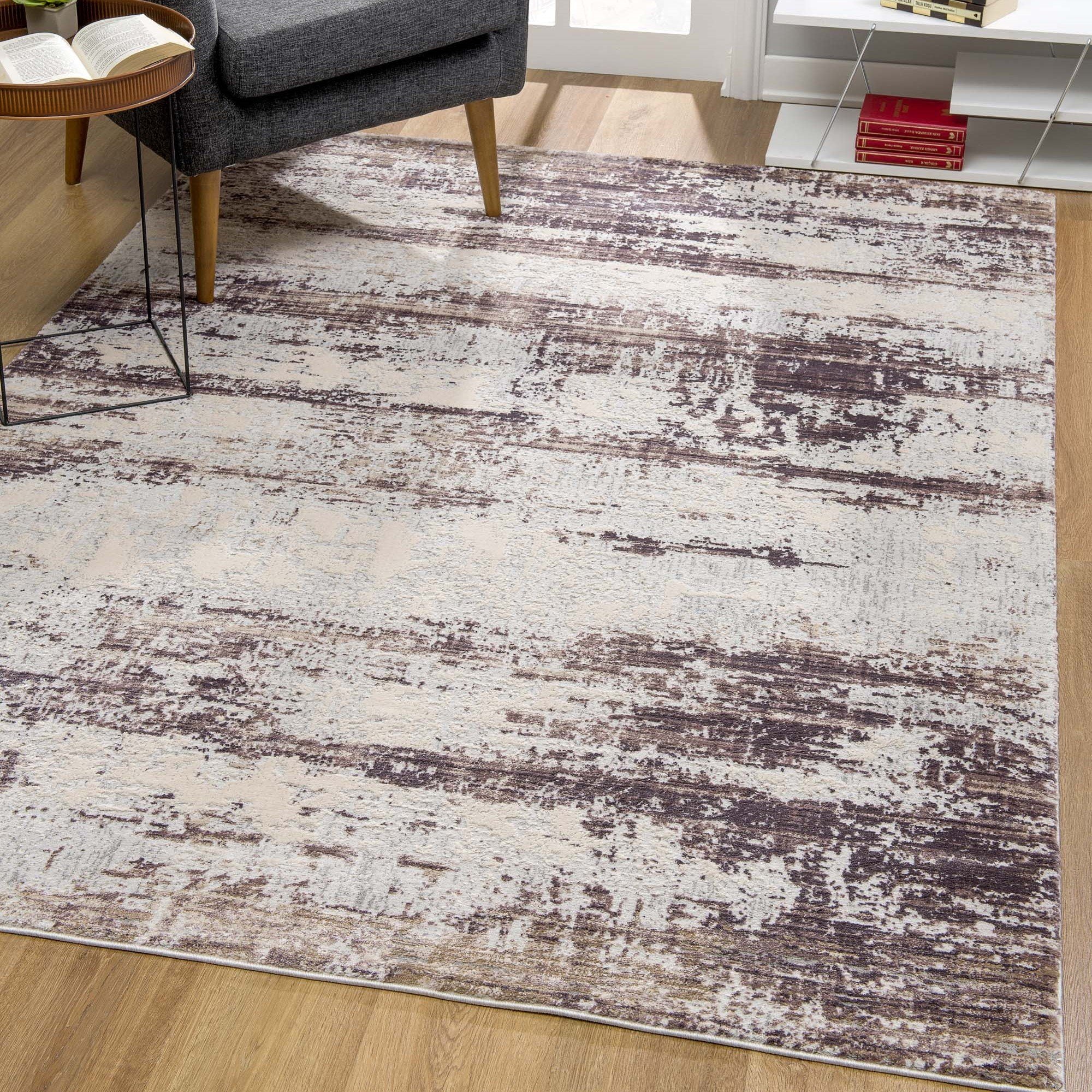 Vogue Collection Modern Abstract Area Rug and Runner - Violet