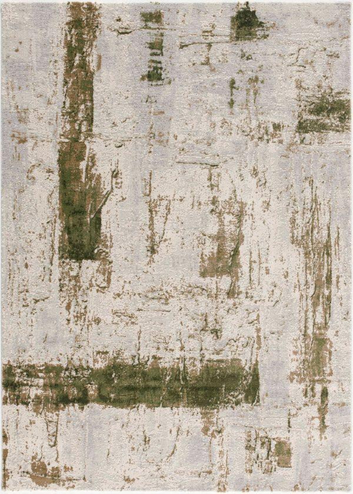 Silvan Abstract Contemporary Green and Beige Indoor Rug
