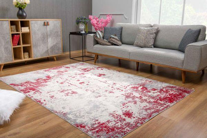 Tapis rouge contemporain abstrait Vogue