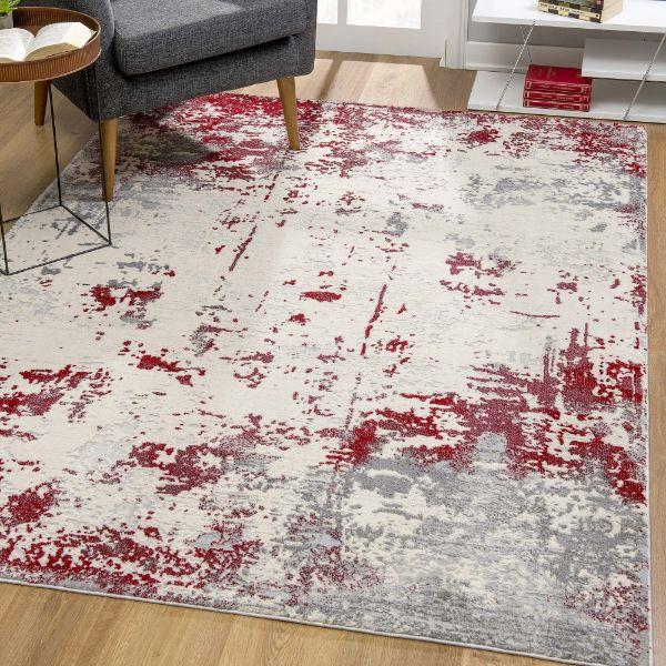 Vogue Abstract Red Rug