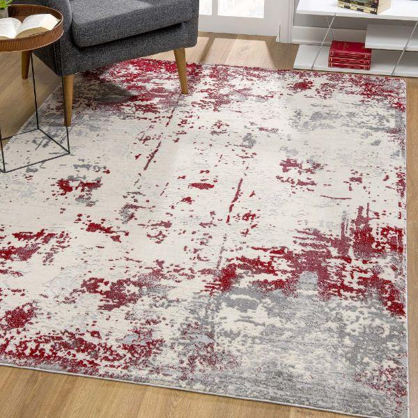 Tapis rouge contemporain abstrait Vogue