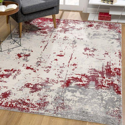 Tapis rouge contemporain abstrait Vogue