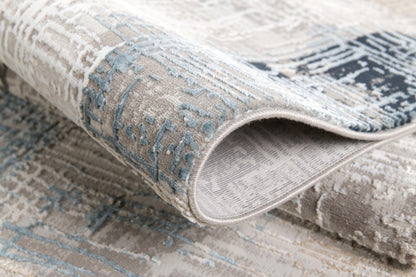 Cascade Geometric Contemporary Blue Rug