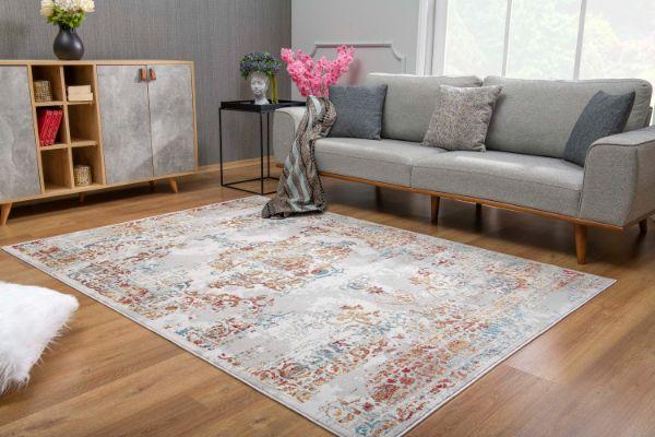 Seraphin Abstract Contemporary Grey and Red Indoor Rug