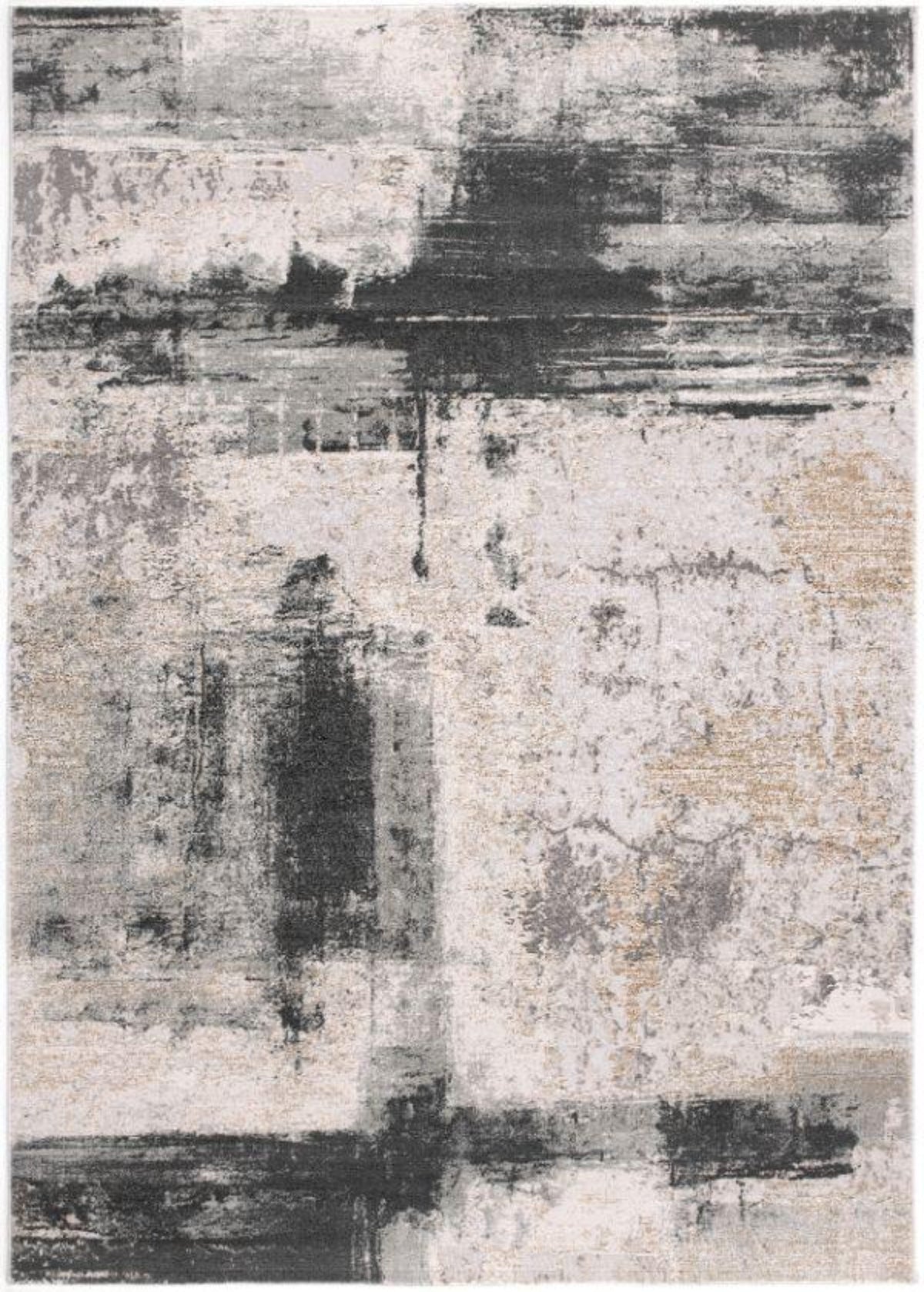 Tapis Terano abstrait contemporain gris et beige