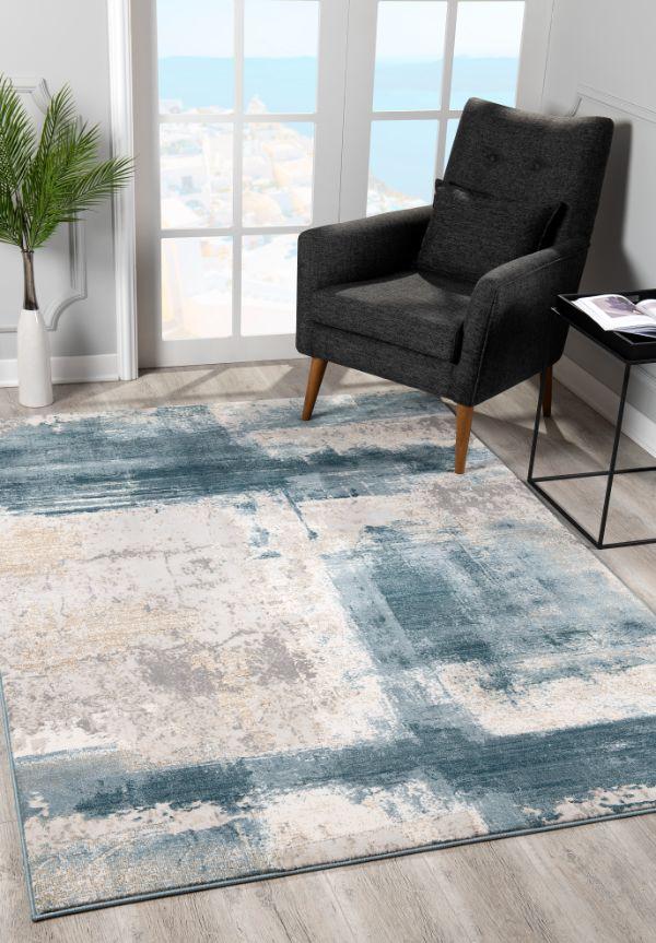 Tapis bleu scandinave Silvia