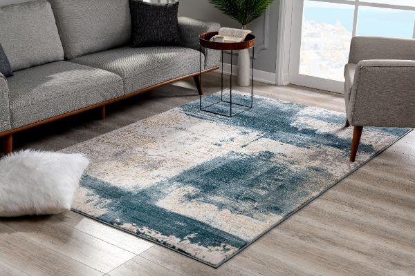 Silvia Scandinavian Contemporary Blue Rug