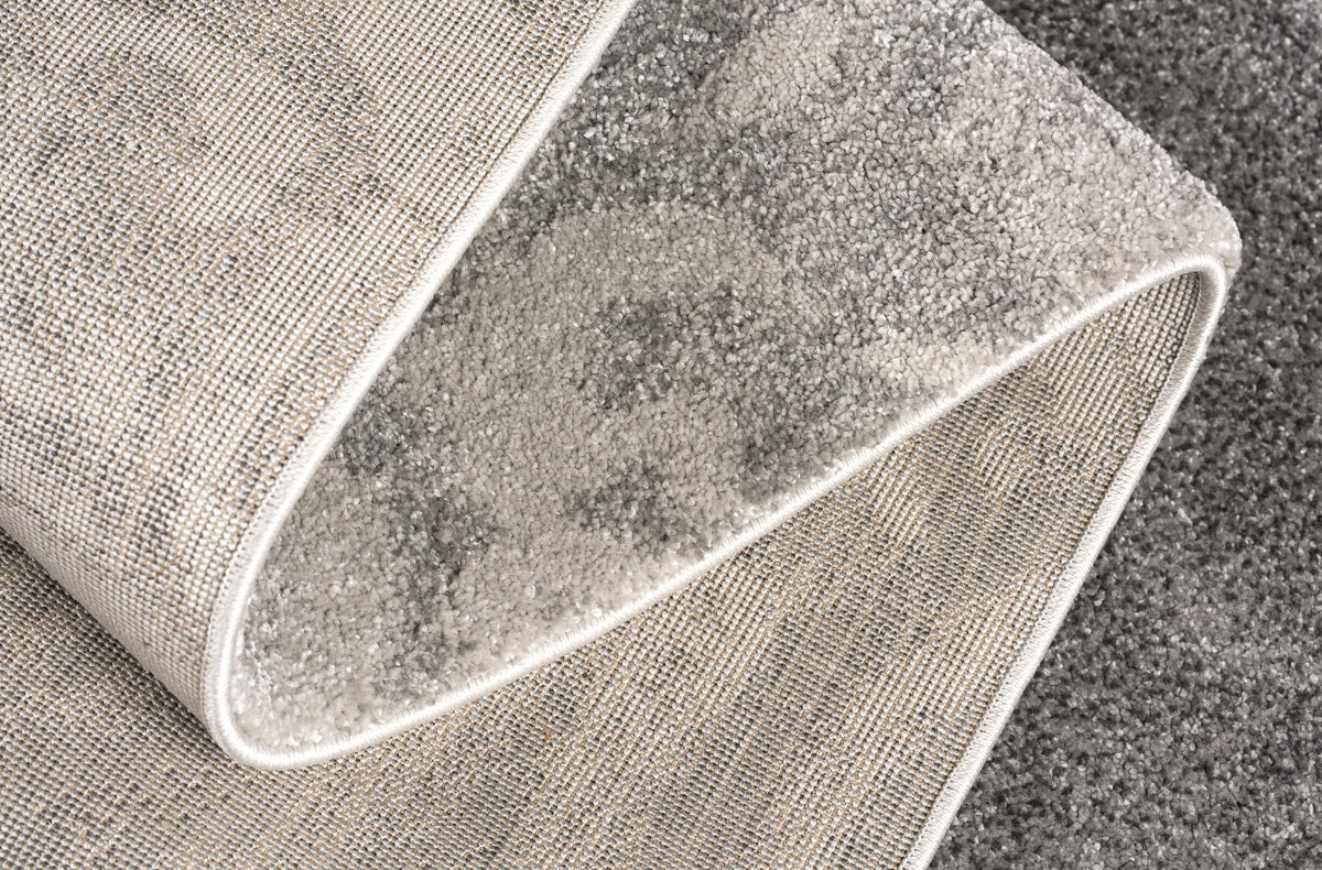 Adrian Distressed Damask Transitional Grey and Beige Indoor Rug