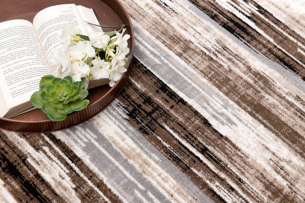 Montage Collection Modern Abstract Runner Area Rug And Runner, Beige