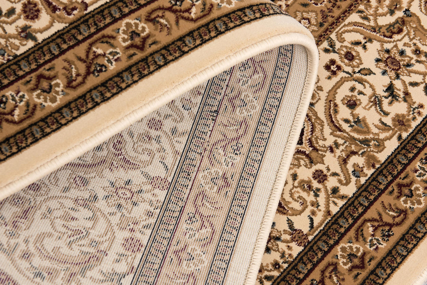 Tapis crème traditionnel persan majestueux