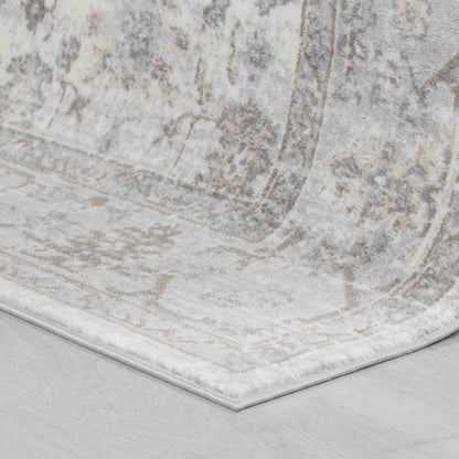 Sakarya Traditional Distressed Grey Rug