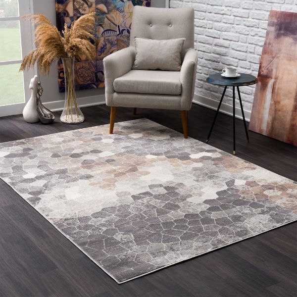 Havana Geometric Contemporary Grey Rug