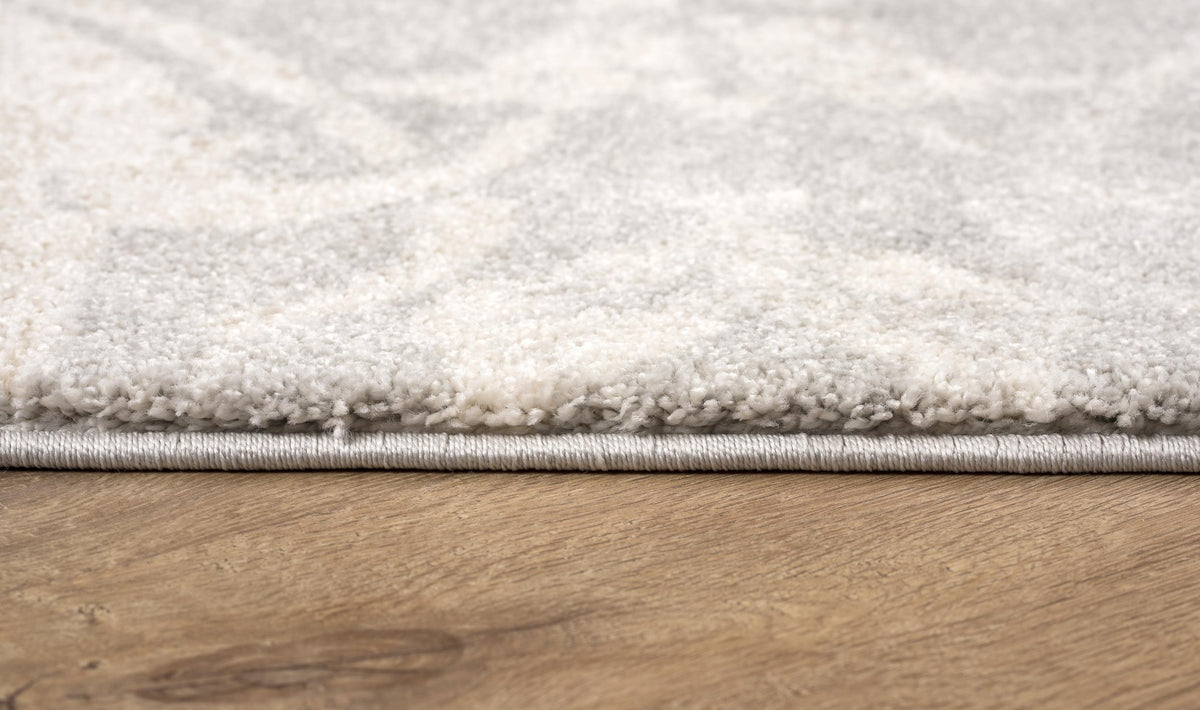 Adrian Distressed Damask Transitional Grey and Beige Indoor Rug