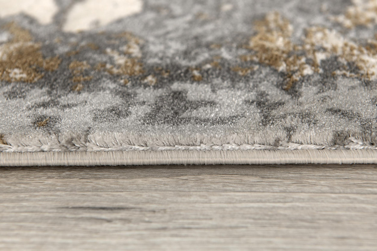 Vireo Abstract Distressed Comtemporary Grey and Brown Indoor Rug