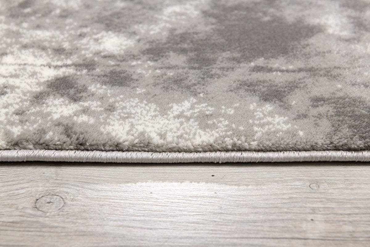 Vastra Patchwork Contemporary Grey and Beige Indoor Rug