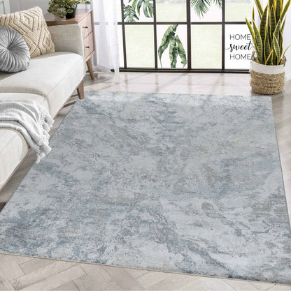 Tapis bleu abstrait Melo