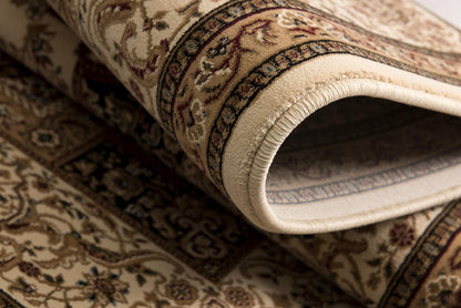 Tapis crème traditionnel persan majestueux