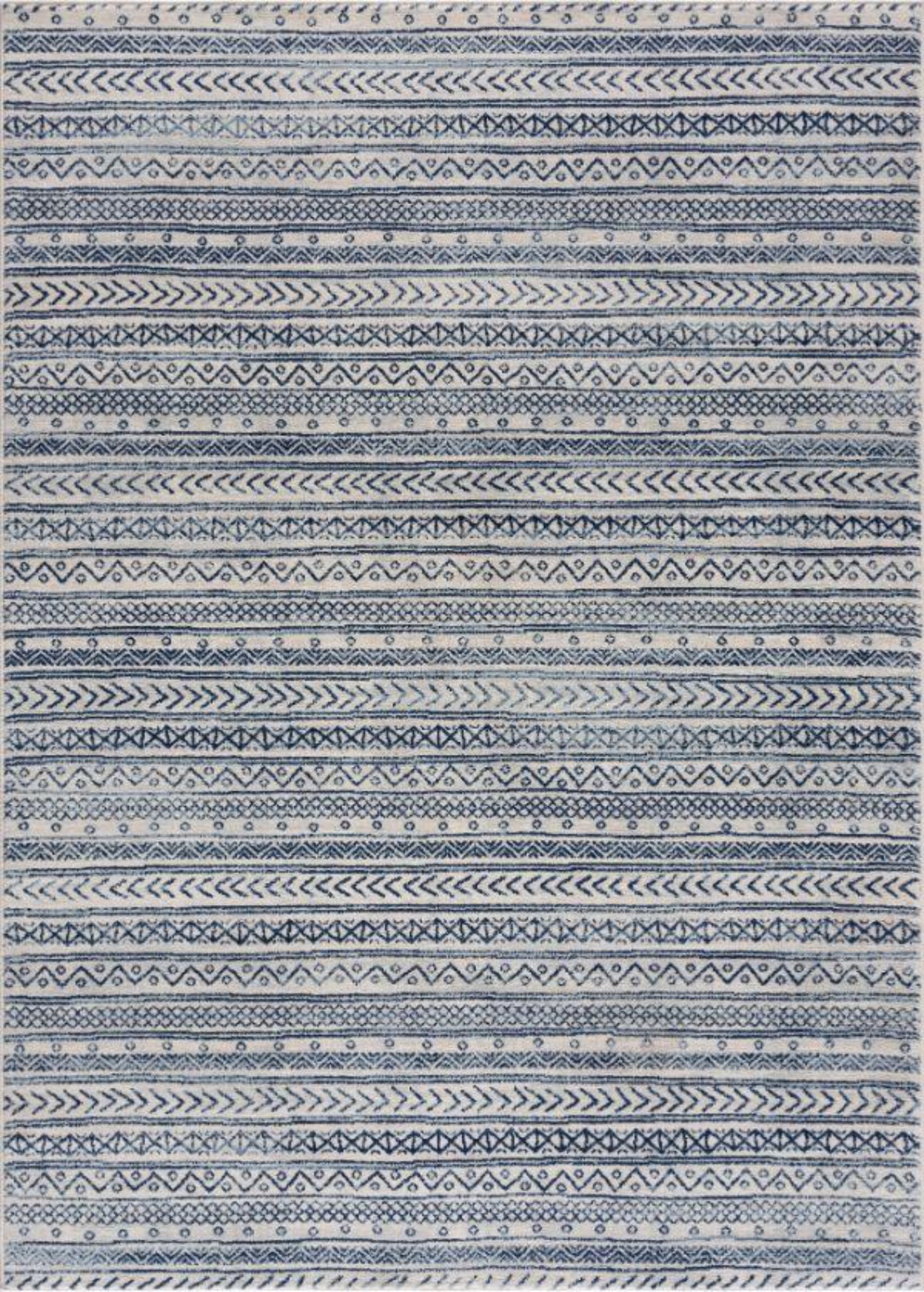 Tapis bleu contemporain Havana Boho