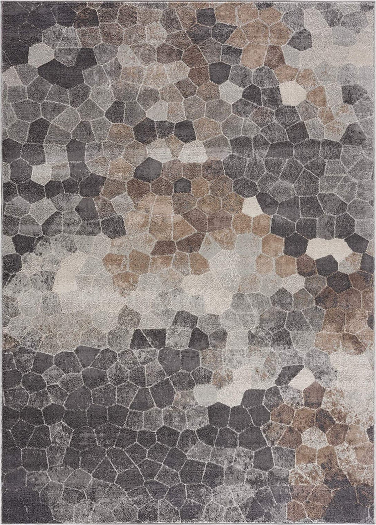 Zahra Mosaic Stone Grey Indoor Rug