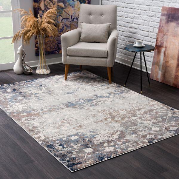 Havana Collection Traditional Abstract Area Rug and Runner - Navy Blue