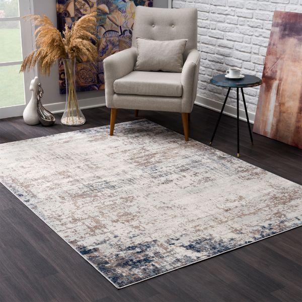 Maru Abstract Contemporary Blue Indoor Rug