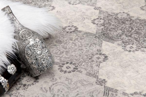 Havana Collection Traditional Damask Area Rug and Runner - Grey