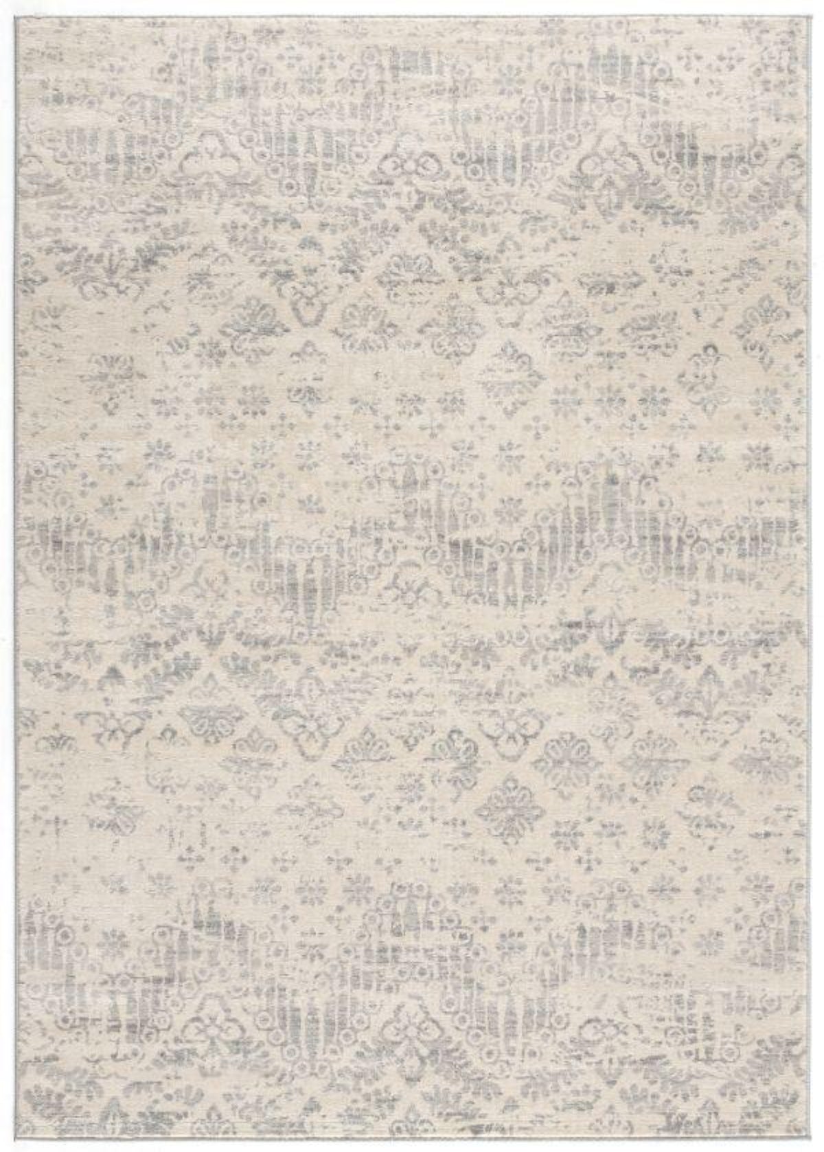 Liora Damask Traditional Grey Indoor Rug