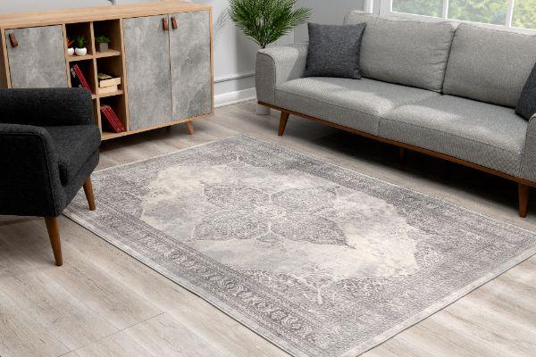 Havana Collection Traditional Oriental Area Rug and Runner - Grey