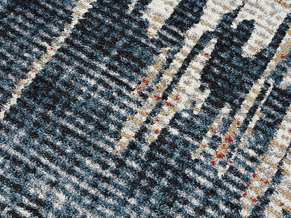 Tapis bleu abstrait Nova