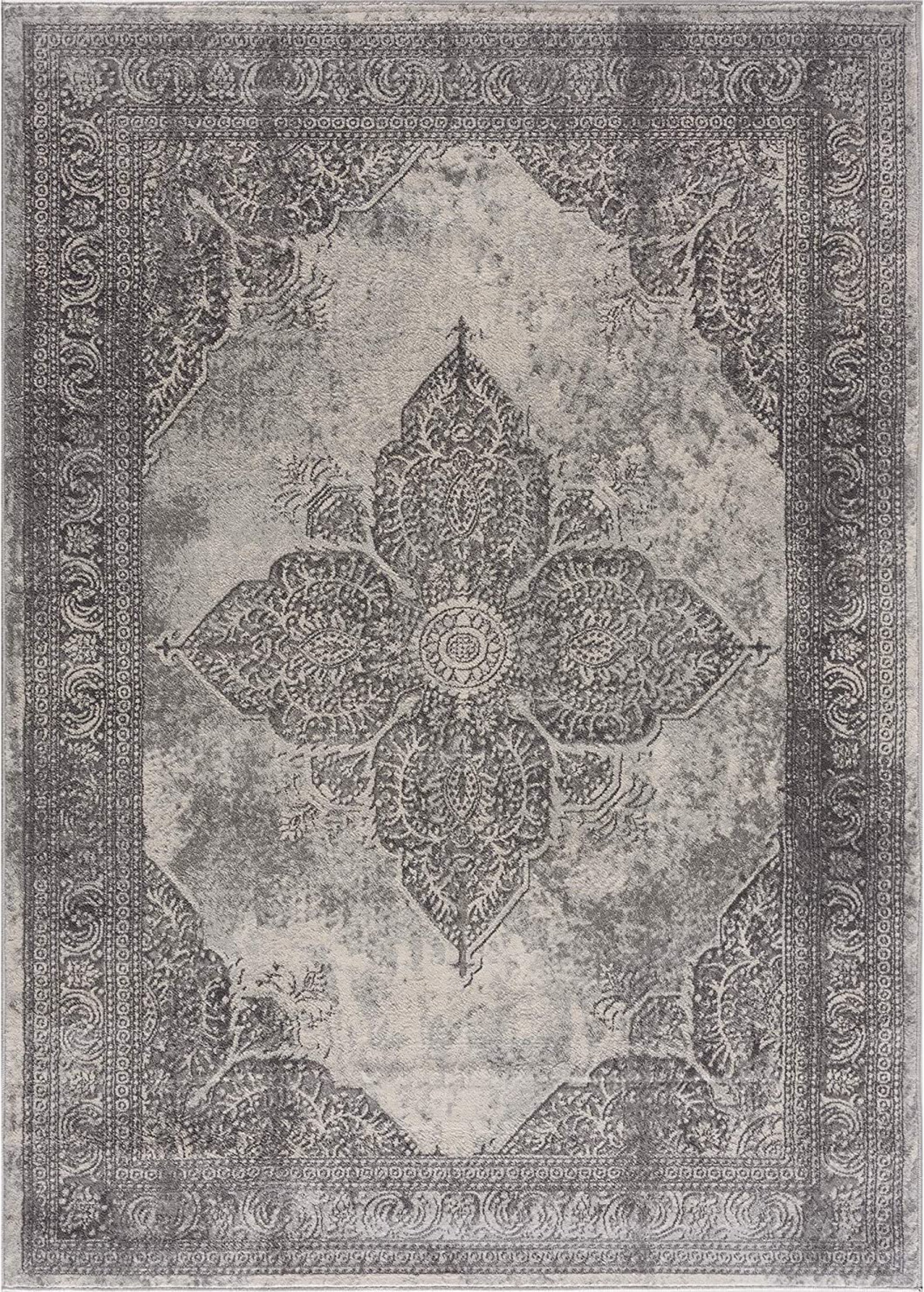 Soraya Medallion Floral Grey Indoor Rug