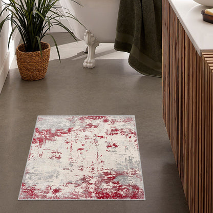 Tapis rouge contemporain abstrait Vogue
