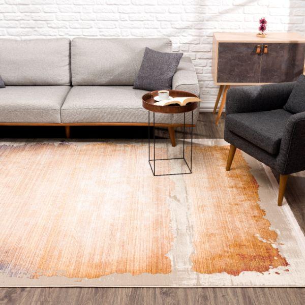 Elaris Abstract Contemporary Beige and Blue Indoor Rug