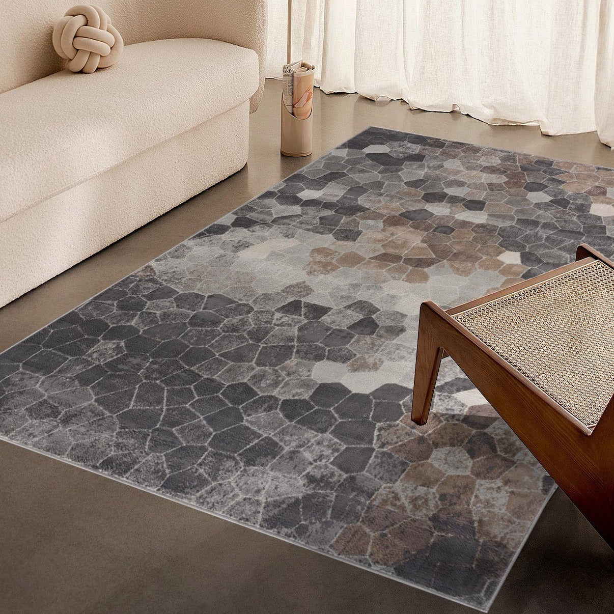 Havana Geometric Contemporary Grey Rug