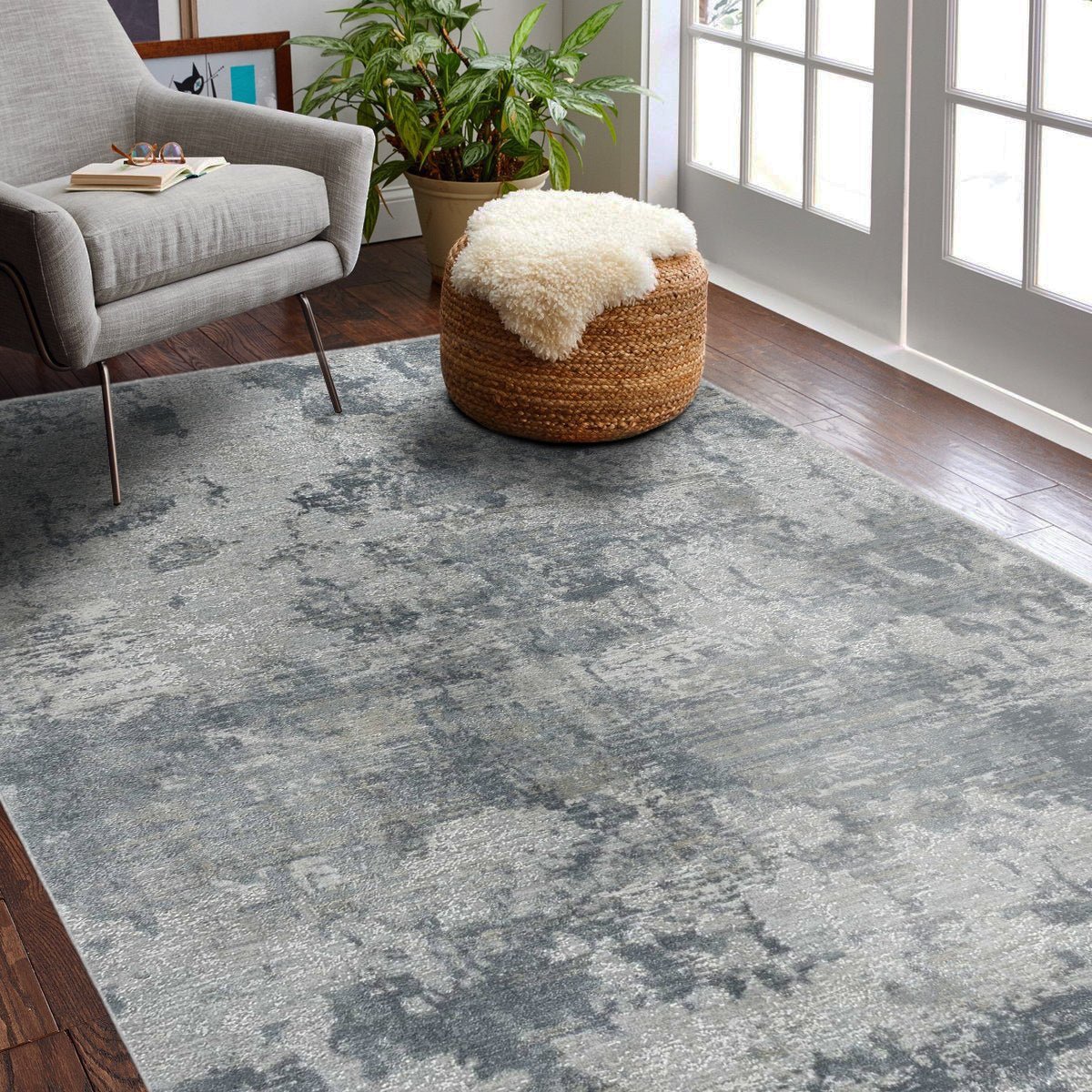 Melo Abstract Blue Rug