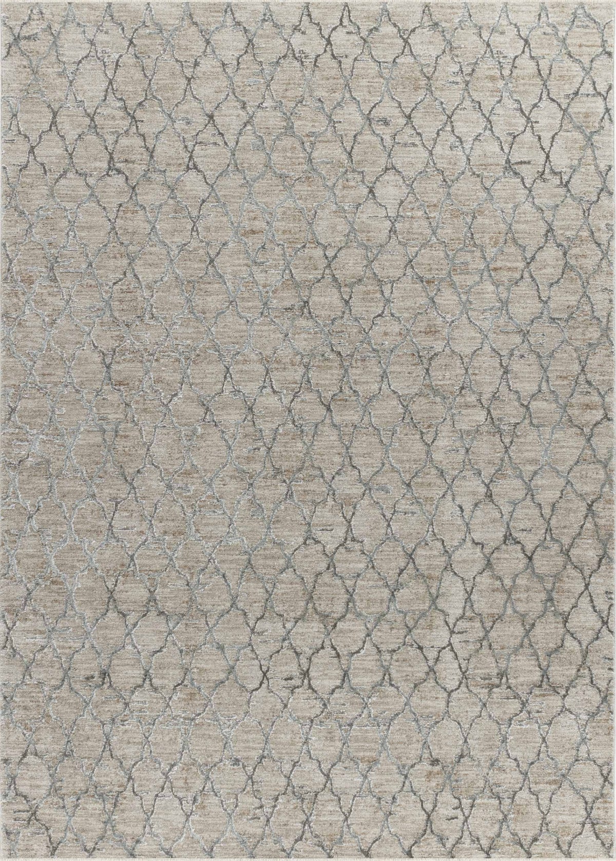 Alfombra de interior contemporánea geométrica Aeris, beige y marrón
