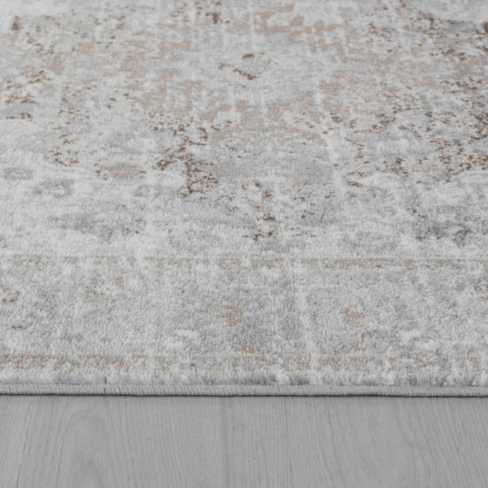 Oriental Distressed Brown Grey Indoor Area Rug