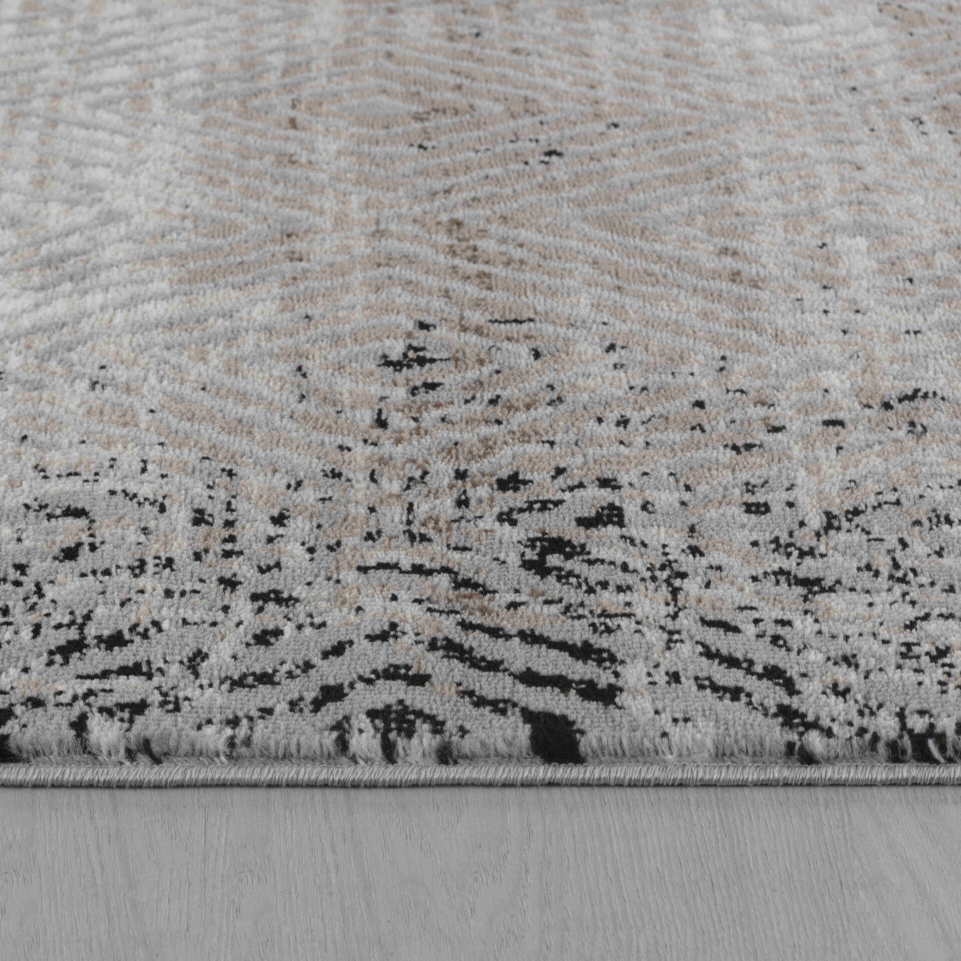 Abstract Geometric Brown Black Indoor Area Rug