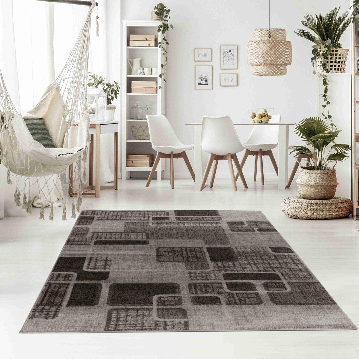 Tapis marron abstrait moderne Sakarya