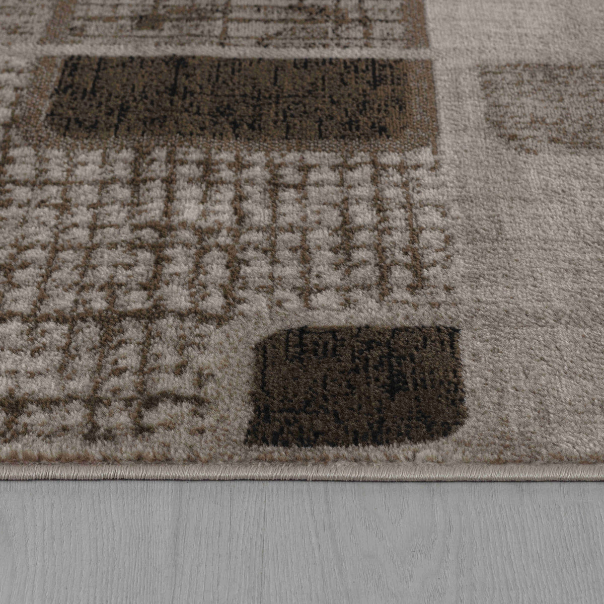 Nico Geometric Contemporary Brown and Beige Indoor Rug