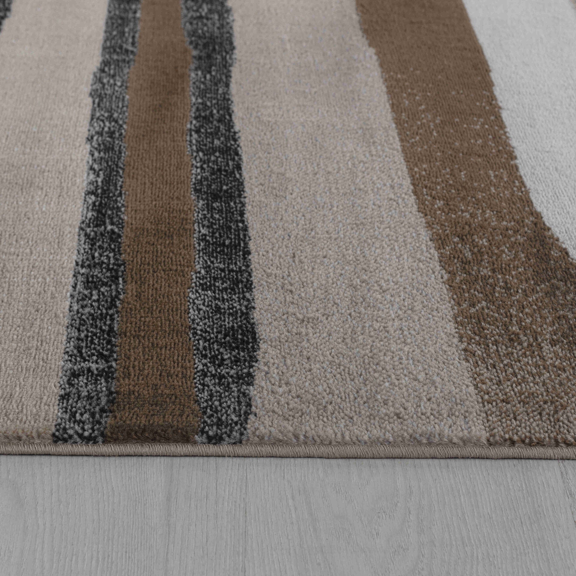 Abstract Mid-Century Modern Brown Red Indoor Area Rug
