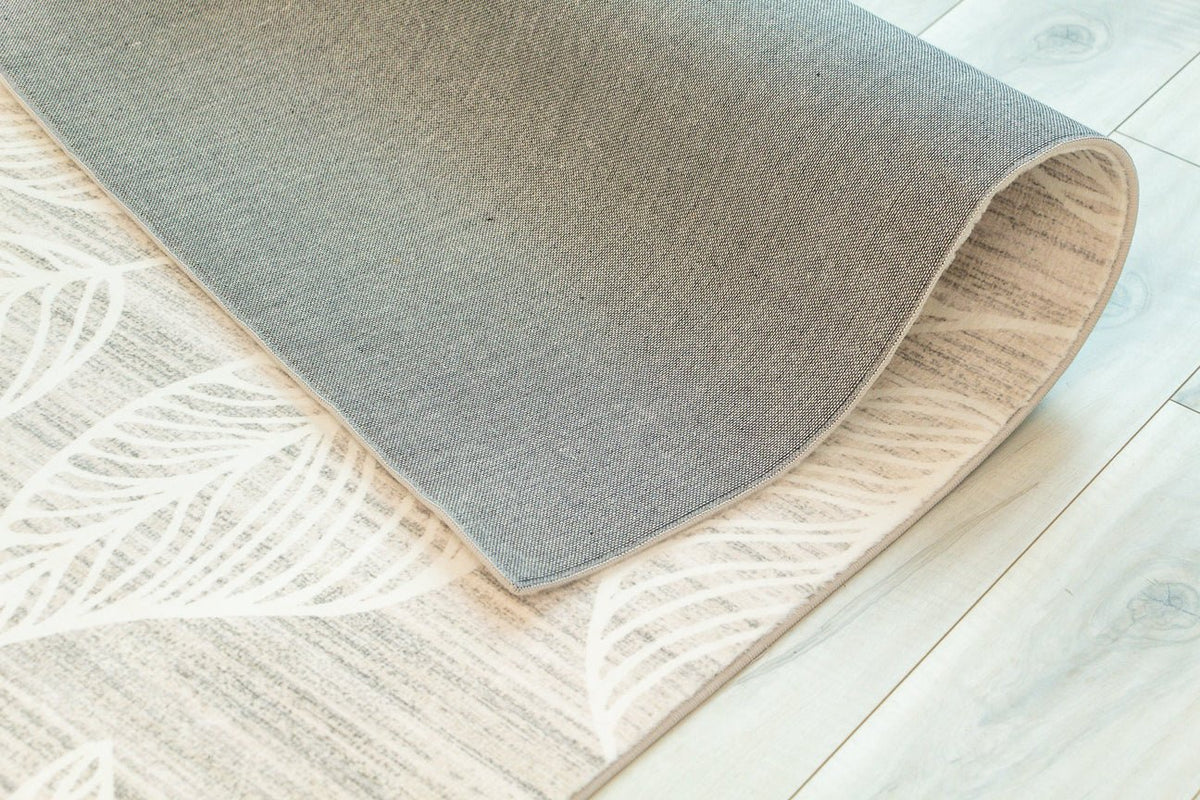 Arbor Botanical Leaf Comtemporary Cream and Beige Indoor Rug